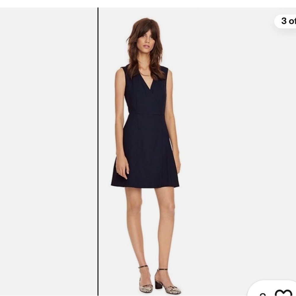 Tory Burch Navy Pleated V-Neck Sleeveless Dress Size 10 | Style 20165414 NWT